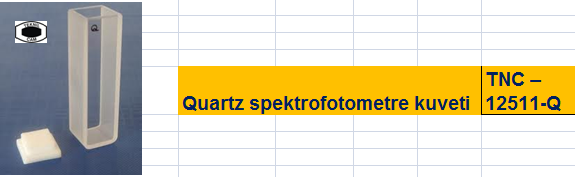 Quartz Spektrofometre Kuveti 