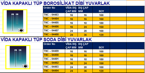 Vida Kapaklı Tüp 