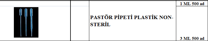 Pastör Pipeti Plastik Nonsteril