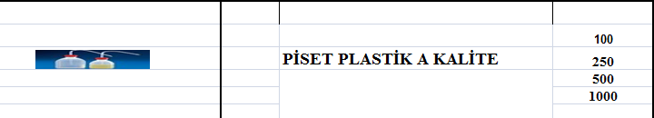 Piset Plastik A Kalite 