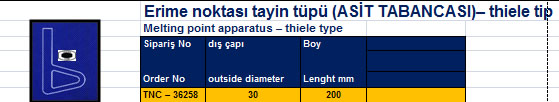 Erime noktası tayin tüpü (ASİT TABANCASI)– thiele tip