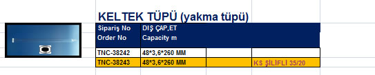 KELTEK TÜPÜ (yakma tüpü)