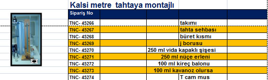 Kalsi metre  tahtaya montajlı