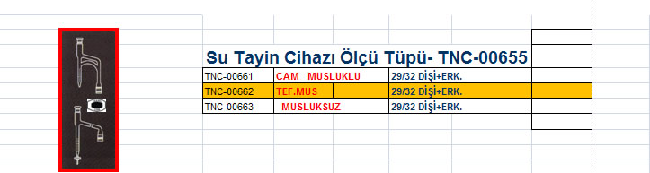 Su Tayin Cihazı Ölçü Tüpü- TNC-00655