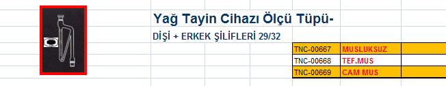 Yağ Tayin Cihazı Ölçü Tüpü-