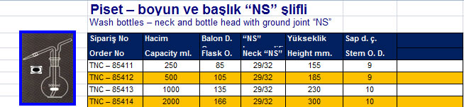 Piset – boyun ve başlık “NS” şlifli 